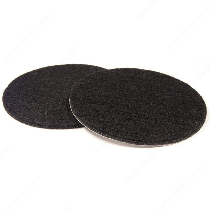 ECO FELTAC Round Felt Pads, Diameter 4 in, Finish Black