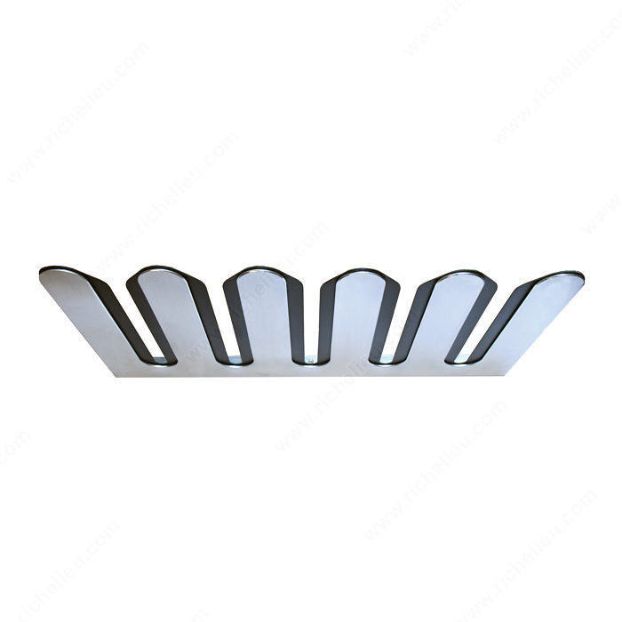 Wine Glass Holder, Width 22 7/8 in, Material Brushed Aluminum, Number of Glasses 15
