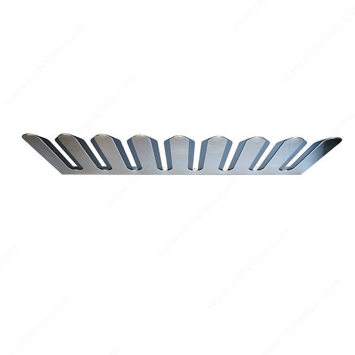 Wine Glass Holder, Width 35 3/8 in, Material Brushed Aluminum, Number of Glasses 24