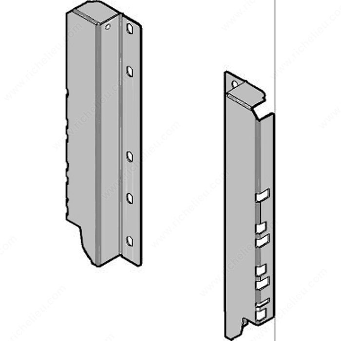 Regular Back Fixing Brackets for Drawer Height D (224mm, 8-7/8), Finish Nickel