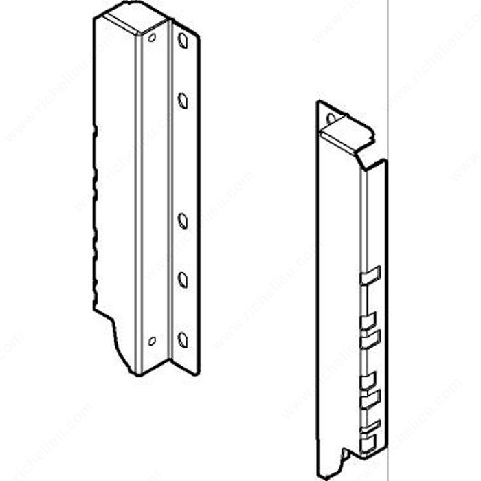 Regular Back Fixing Brackets for Drawer Height D (224mm, 8-7/8), Finish Silk White PRO-PACK 3
