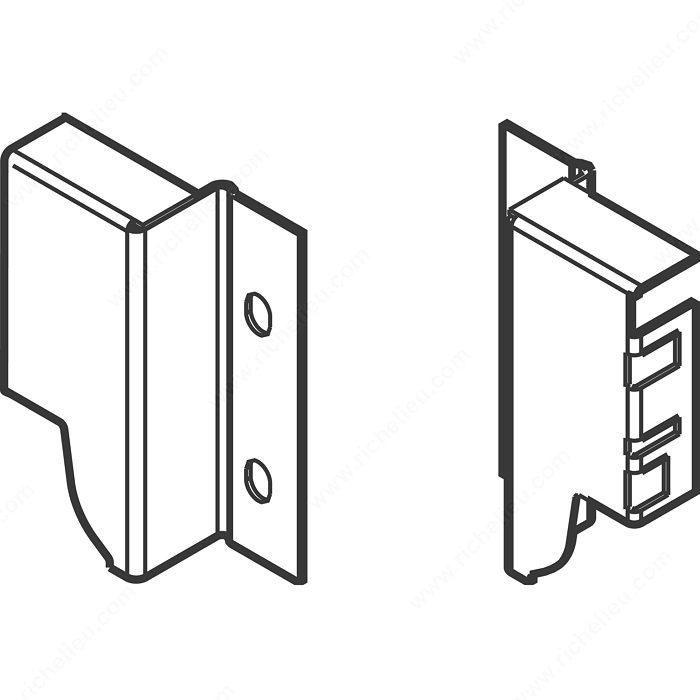 Chipboard Back Fixing Brackets for Drawer Height M (83mm, 3-1/4), Finish Silk White, Drawer Type M PRO-PACK 3