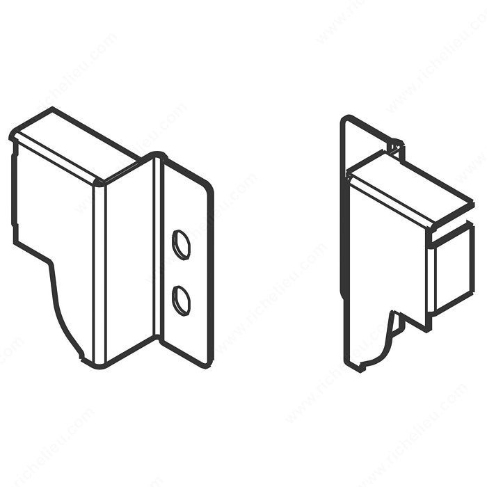Wooden Back Fixings Bracket, Compatibility with Tandembox System Antaro / Intivo / Plus, Drawer Type N, Finish Nickel PRO-PACK 3
