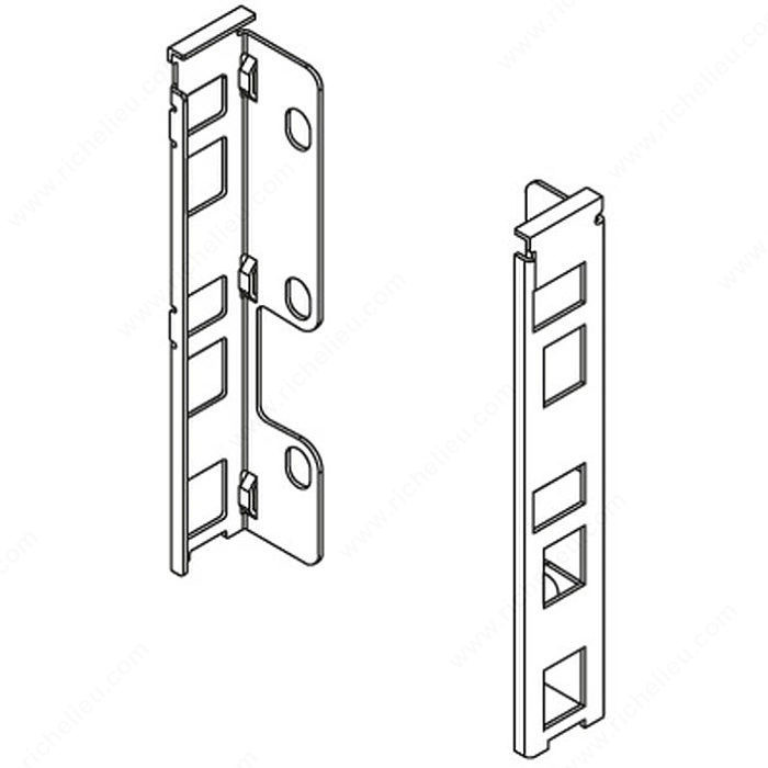 Back Fixings Bracket Left / Right, Drawer Height Legrabox K (128.5 mm) PRO-PACK 5