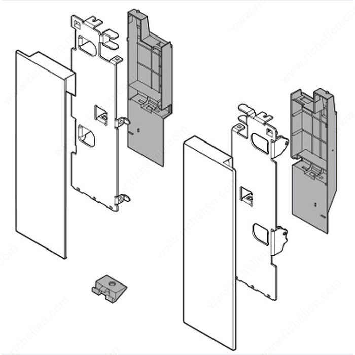 Front Fixings Left / Right, Finish Orion Gray, Mounting Screw-on, Drawer Height Legrabox C (177 mm, 6-31/32"), Drawer Type Inner with tubes
