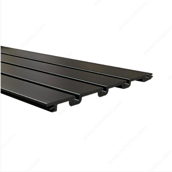 8' (2.44 m) PVC Slatwall Panels. Pro-Pack of 4 pcs. Black, Graphite, White. Choose your color.