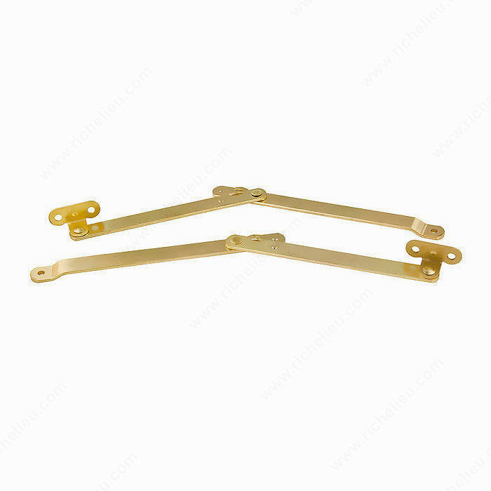 Lid Stay Opening Support - Folding 9", Brass