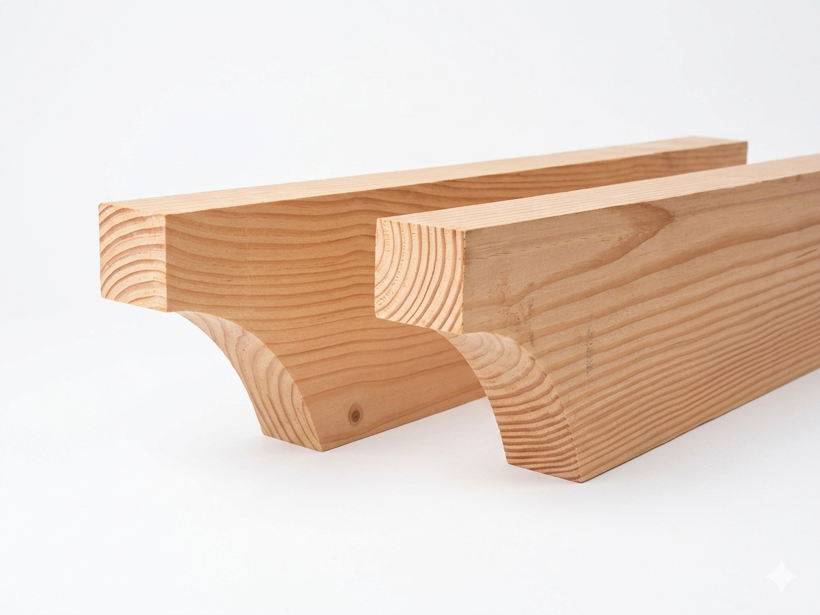 Top Rafter Choose Size and Tail Profile Model for pergolas. Arches