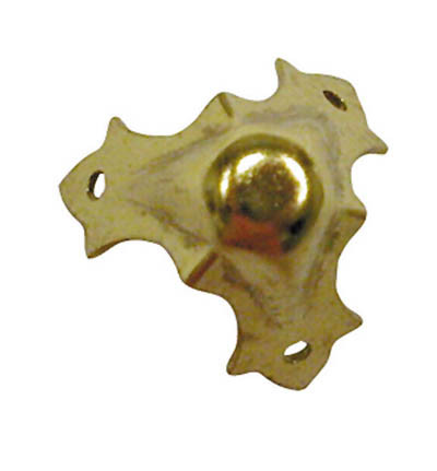 Solid Brass Miniature Hardware, 7/8" Corner Solid Brass 7/8" X 7/8" Pk Of 4