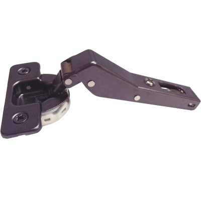 45 degree soft-close Euro hinges with press-in dowels,