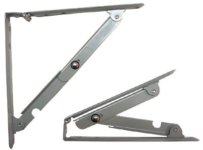 Folding Shelf Bracket, 110 Lb Limit Gray 8" X 8"