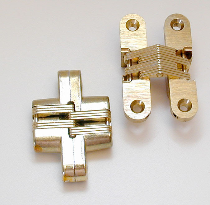 Soss Invisible Hinges, Medium Duty, Similar To # Ss208 4 Satin Brass 5/8" X 23/64" X 2-3/4"