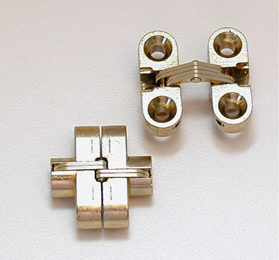 Soss Invisible Hinges, Light Duty, Satin Brass 1/2" X 3/8" X 1-1/2"