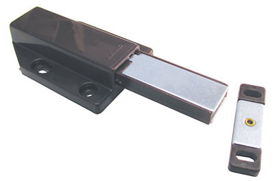 Magnetic Touch Latch, Long Stroke for Large Doors, Brown
