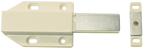 Magnetic Touch Latch, Long Stroke for Large Doors, White