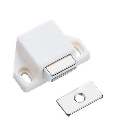 Magnetic Touch Latch for Small Doors, White