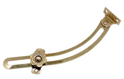 Curved Lid Stay, Similar To # S1892L Left Hand Brass 6-1/4"