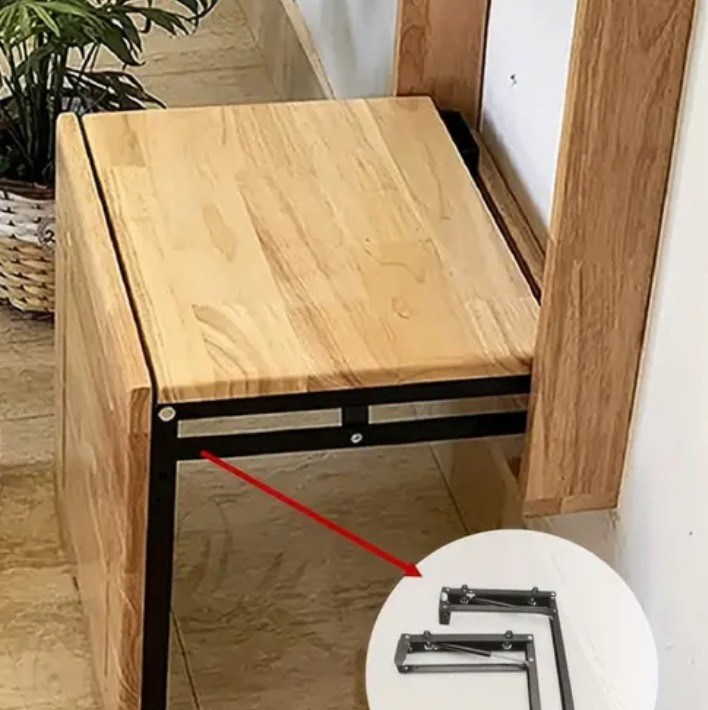 Folding Stool Shoe Changing Bench "Benji" For Entryway Hallway Space-saving Wall Mounted Shoe Changing Stool, Choose Material