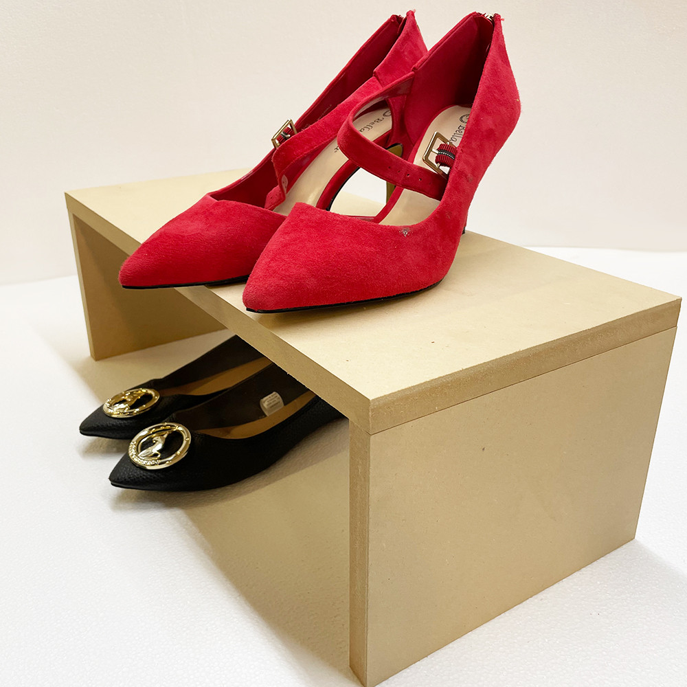 "Sebastian" Unfinished MDF Shoe Rack Holder & Organizer - Shoe Shelf - Custom Made, Choose Size and Material