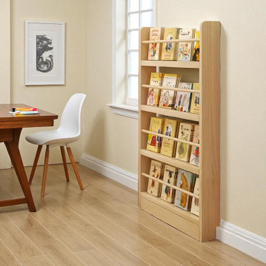 Copy of Custom Wood Books Magazines Storage Shelf  "Sweden" for Book Organization, Featuring Rod Shelves, Standing Shelf