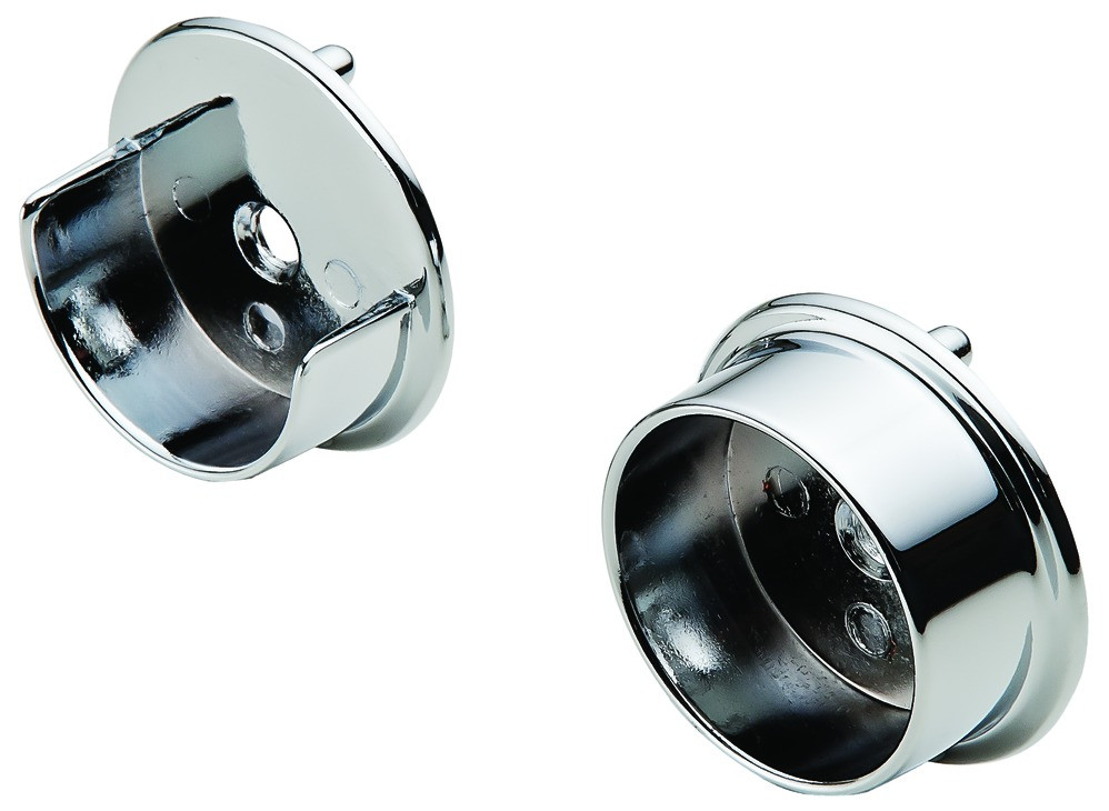 Synergy Wardrobe Tube Rod Round Support Flanges pair , zinc, for 1 5/16, Choose color