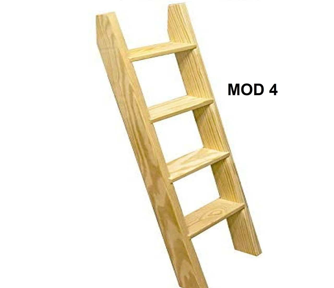 Solid Wood Ladder, Library Attic Ladder, Unassembled - MD4, Choose material and Size