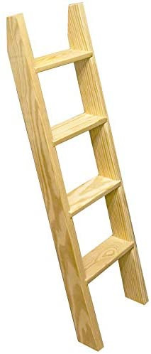 Fir or Pine Wood Ladder, Library Ladder, Unassembled - MD9, Rastic with knots.Choose Sizes
