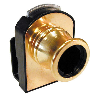 Deadbolt Glass Door Lock, Vertical Clip, Brass