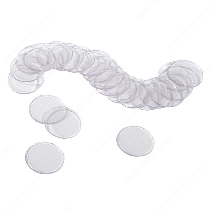 20pc Ultra-Thin Plastic Bumper - 3/4"D, Anti- slip, Thickness 3/64 in, For Glass Table, Transparent Glass Tabletop Anti-Slip Pads Non-Adhesive Bumpers Round Soft Rubber Gaskets for Coffee Table/Dining Table/Glass Countertop Table Leg Protective Pads