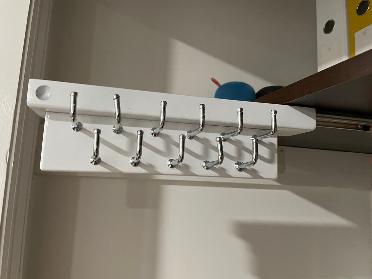 Unfinished Wood Pull Out Extending Closet Tie & Belt Organization Storage Rack Holder , Choose Hooks, Material and Sizes
