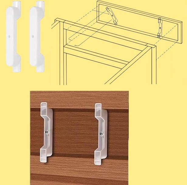 False Front Connector 2pcs Complete set for one Drawer Face T-900  for 4 1/2” Opening