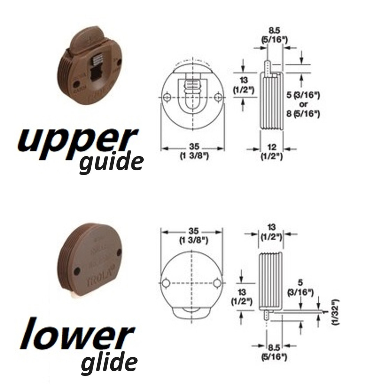 Sliding Door hardware. Trola Slido , Choose your Guide or Glide and Track and color, One. Sliding door hardware