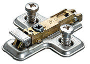 Clip-On Hinge Mounting Plates, Stamped Steel, 6MM, Pre-Mounted Euro Screw