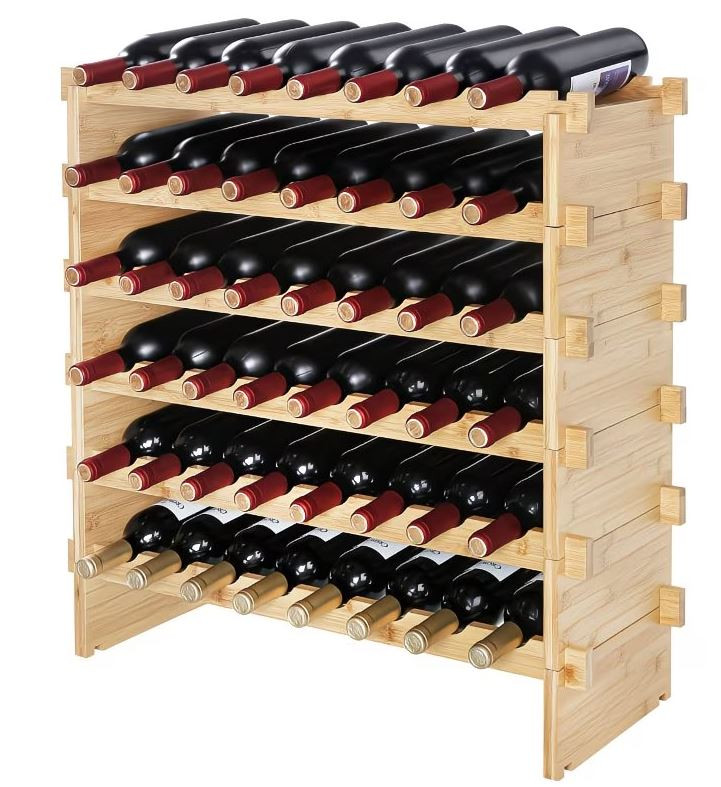 Stackable Wood Bottle Wine Rack, 3/4"Thick, 1 Level Choose Your Size and Material