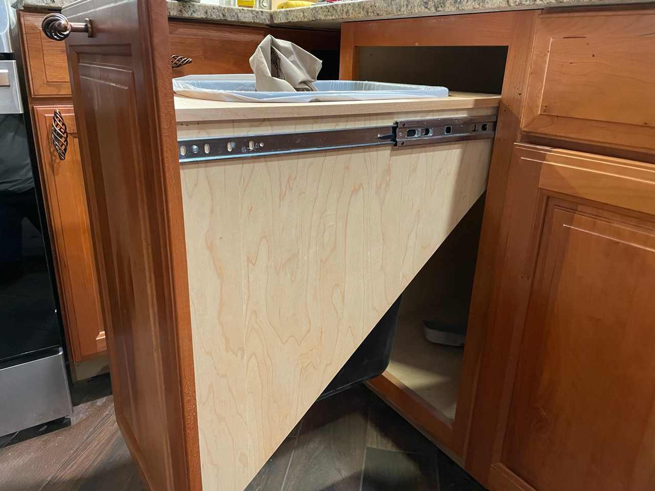 Custom made any size, Pull Out Trash Waste Pull Out Containers "Trisha3Top"