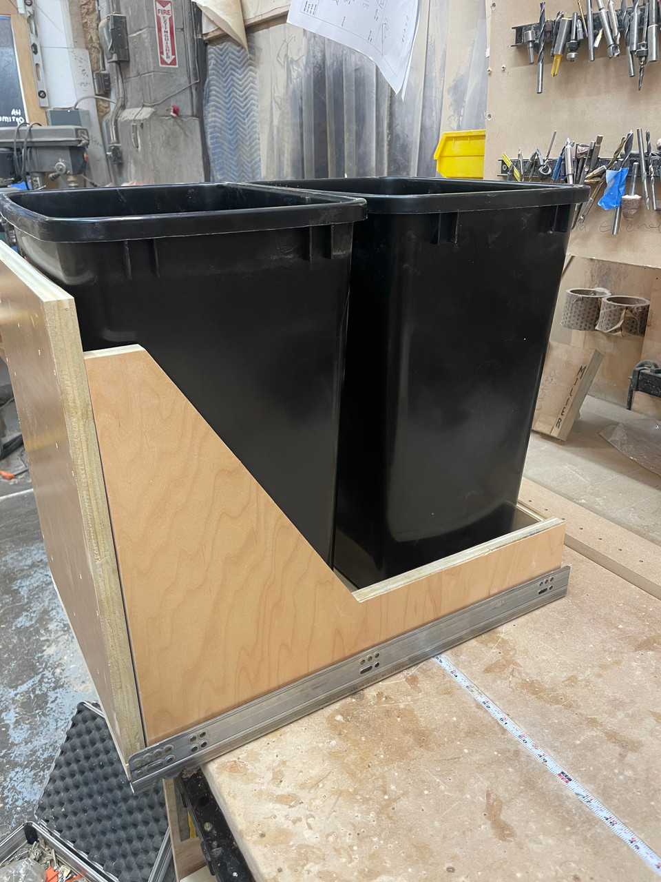 Custom made any size, Pull Out Trash Waste Pull Out Containers  "Trisha3Bottom"