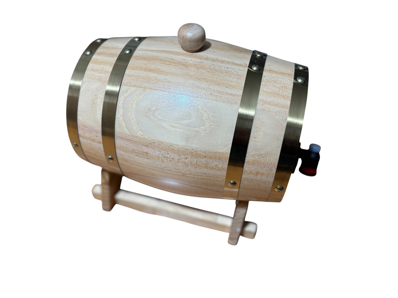3L 48Oz 0.8Gal 7.5"D 10"Long Pine Wood Beer Barrel with Tap - Vintage Whiskey & Wine Dispenser for Home Bar, Kitchen, Dining Room Decor - Rustic Aged Finish Storage for Beer, Brandy, Tequila, Home Bar, Tapequipped Barrel