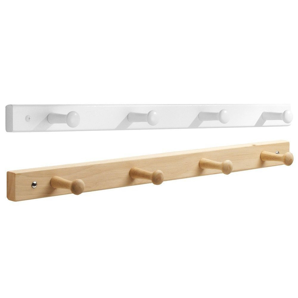 Wall Mount Entryway Storage Wood Shaker Pegs or Hooks Rack for Jackets, Coat hanger , Hats, Scarves WithHooks,Choose Unfinished Wood Maple,Oak,Cherry,Mahoganyand size