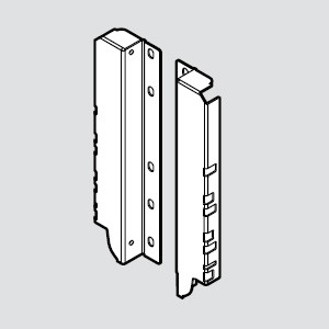 Tandembox Intivo Rear Fixing Brackets Gray, For D Height Drawers, Screw-On, Pair