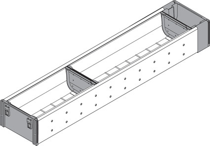 Orga-Line 1-Tier Cutlery Set, For 21" Tandem Drawer, 4-1/4" Wide, Stainless Steel