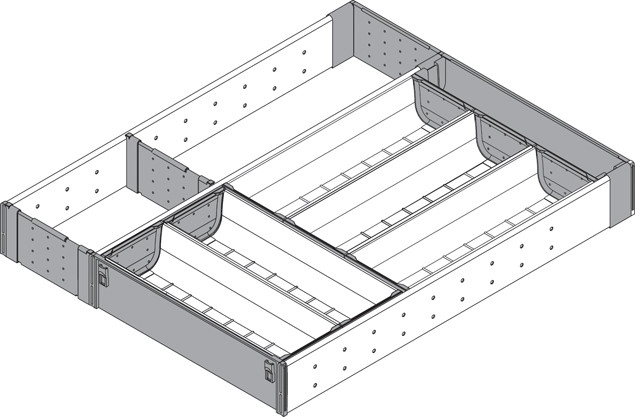Orga-Line 4-Tier CutlerySet, For 21" Tandem Drawer, 15" Wide, Stainless Steel