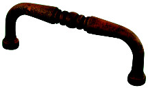 PULL,SCROLL BLK/RUST GLAZE