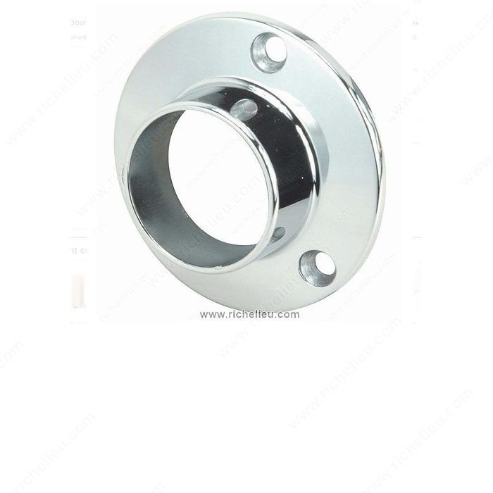 1-5/16 Closed Round Support - Screw Mount, Finish Chrome, Material Steel,one pc