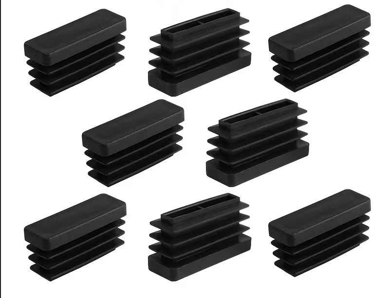 1pcs Choose Size Rectangle Black Plug End Cap Plastic Rectangle Chair Legs Pipe Tube Cover Insert Tubing End Caps for Furniture Glide Prevention Chair Desk Tube Protection