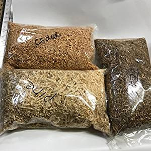 Wood chips medium coarse 10 Oz bag , Oak,Cedar,Teak,Cherry,Pine,Walnut Choose yours (saw Dust)